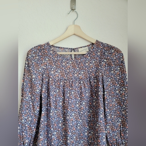 Universal Threads Purple Ballon Sleeve Flower cottagecore Blouse XS - Picture 8 of 12